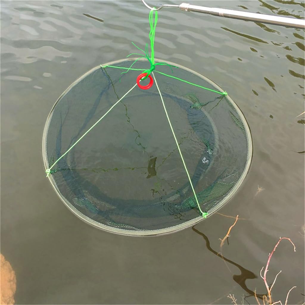 Proberos Foldable Fishing Net, 39 Inches Wide Open Hand Casting Cage Crab Net, Fishing Basket, Sturdy Nylon Mesh Fishing Net for Shrimps, Crab, Lobsters, Fishes Proberos Foldable Fishing Net, 39 Inches Wide Open Hand Casting Cage Crab Net, Fishing Basket, Sturdy Nylon Mesh Fishing Net for Shrimps, Crab, Lobsters, Fishes